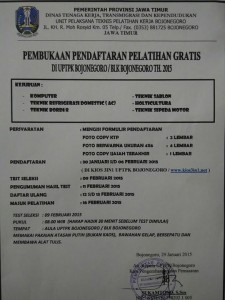 Pelatihan Gratis BLK Bojonegoro 2015