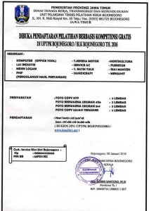 Pendaftaran Pelatihan Berbasis Kompetensi “Gratis”